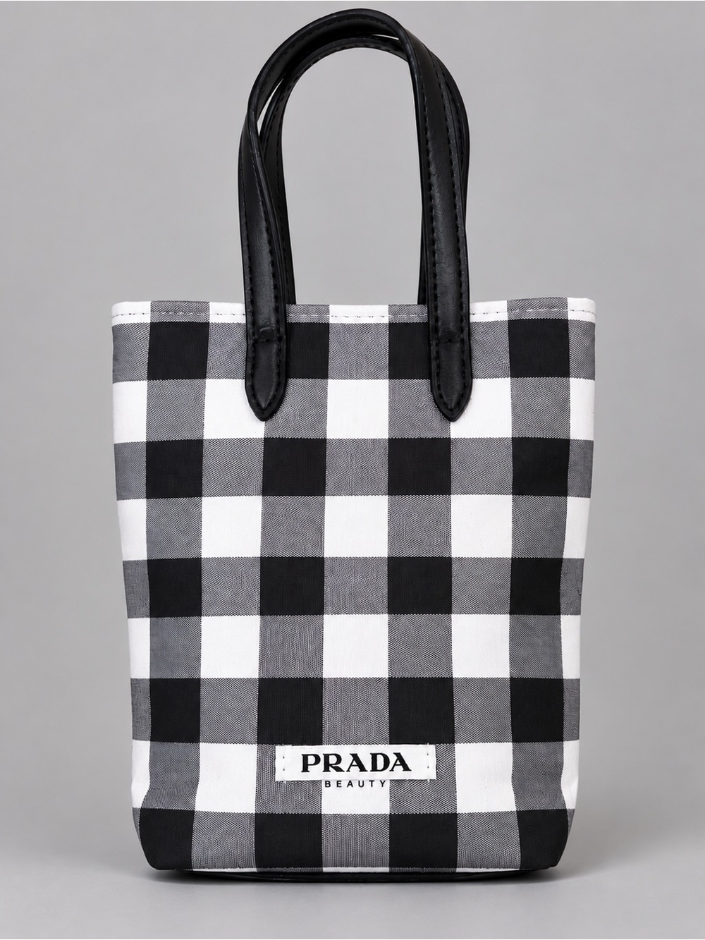 Prada Beauty Black & White Gingham Small Crossbody Top Handle Bag GWP New RARE